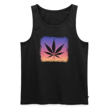 Weed, Kiffen, Kiffer, Stoner - Männer Premium Bio Tank Top - Schwarz - Vorne - Michal (187cm)