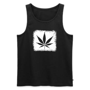 Kiffen Weed Ganja - Männer Premium Bio Tank Top - Schwarz - Vorne - Michal (187cm)