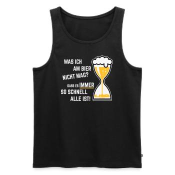 Was Ich Am Bier Nicht Mag? (Sanduhr Bieruhr / 3C) - Männer Premium Bio Tank Top - Schwarz - Vorne - Michal (187cm)