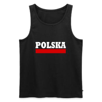 Polska - Débardeur bio Premium Homme - noir - Devant - AI Model Male 178 light (178cm)