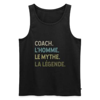 Coach l'homme le mythe la legende - Débardeur bio Premium Homme - noir - Devant - Michal (187cm)