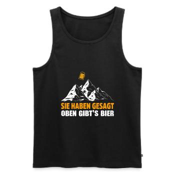 Wandern Geschenk Für Wanderer Berge Trekking - Männer Premium Bio Tank Top - Schwarz - Vorne - Michal (187cm)