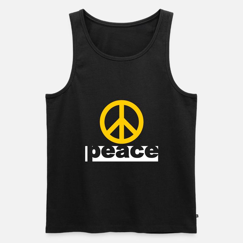 peace, frieden - Männer Premium Bio Tank Top - Schwarz
