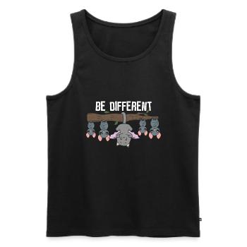 Be different - einzigartig & besonders - Männer Premium Bio Tank Top - Schwarz - Vorne - Michal (187cm)