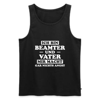 Beamter Lustiger Spruch Verbeamtung Büro Geschenk - Männer Premium Bio Tank Top - Schwarz - Vorne - Michal (187cm)