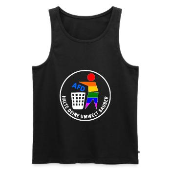 Fck afd - halte deine umwelt sauber - Männer Premium Bio Tank Top - Schwarz - Vorne - Michal (187cm)