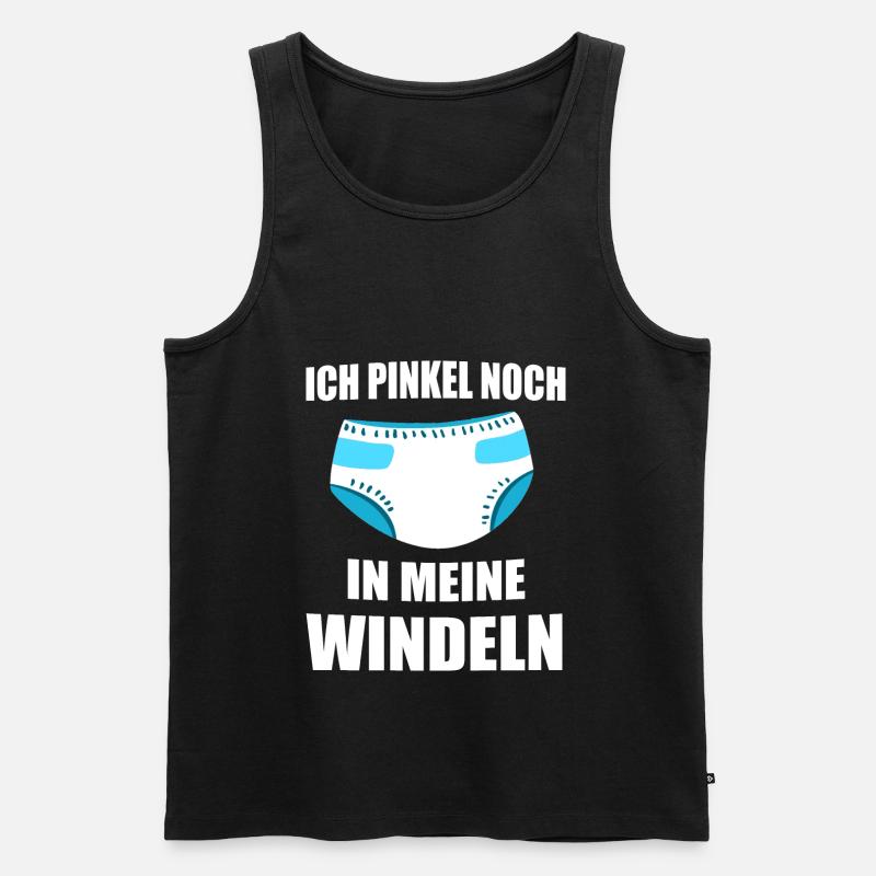 ABDL Windel Diaper Geschenk - Männer Premium Bio Tank Top - Schwarz