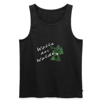 Wolla das Waldschaf - für dunkle Farben - Männer Premium Bio Tank Top - Schwarz - Vorne - AI Model Male 178 light (178cm)