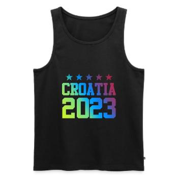 Croatia 2023 - Männer Premium Bio Tank Top - Schwarz - Vorne - Michal (187cm)
