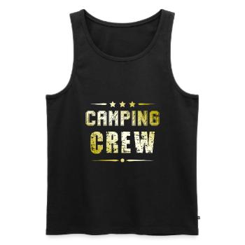Camping Crew - Men's Premium Organic Tank Top - black - Front - AI Model Male 178 light (178cm)