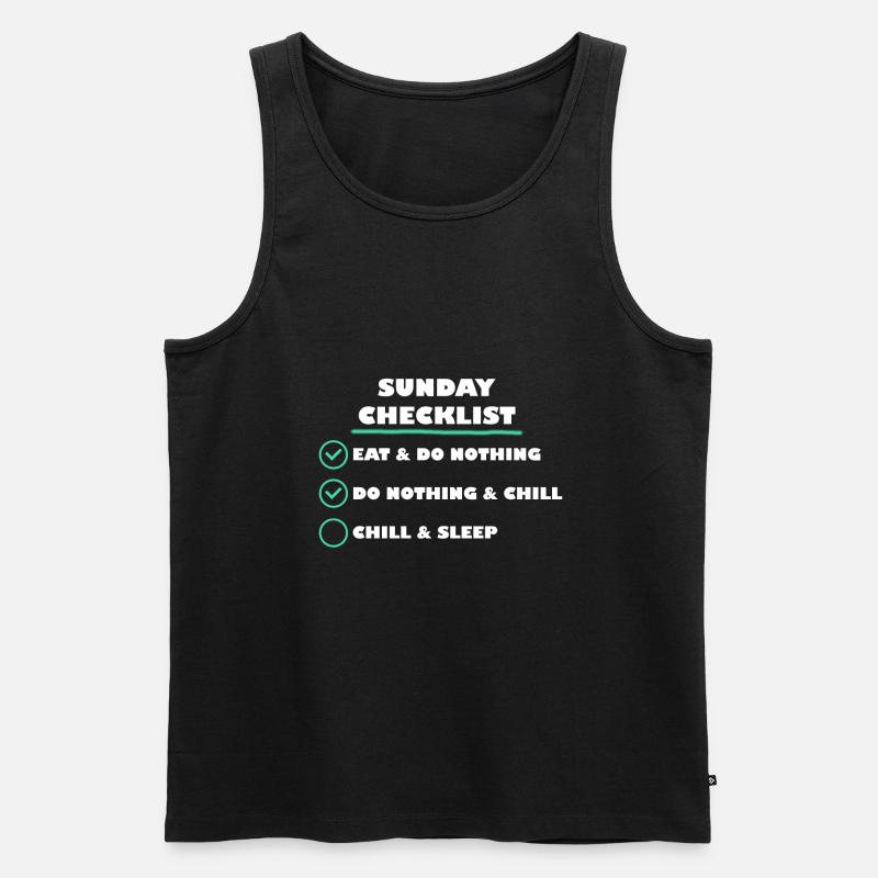 Sunday Checklist - Männer Premium Bio Tank Top - Schwarz