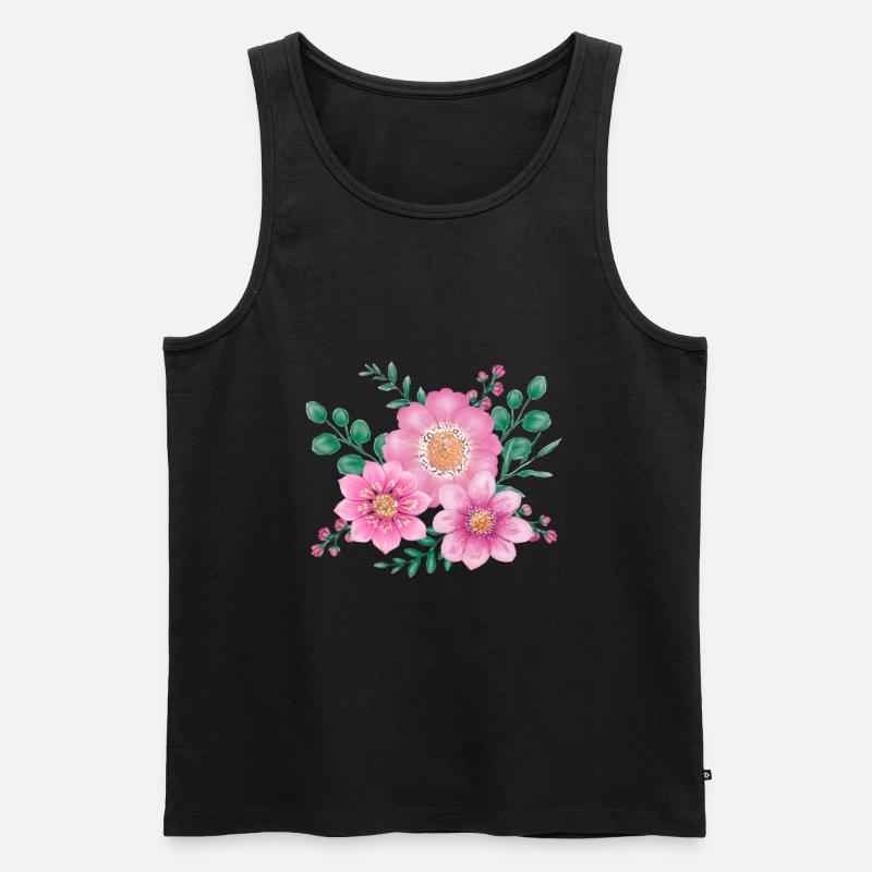 Blüten - Männer Premium Bio Tank Top - Schwarz
