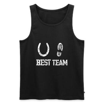 Horse Horseshoe best Team - Men's Premium Organic Tank Top - black - Front - AI Model Male 178 light (178cm)