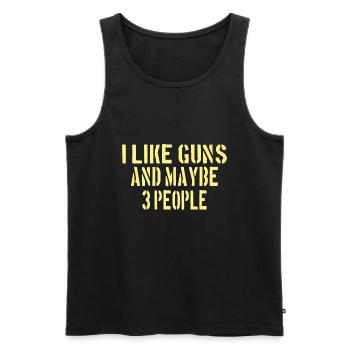 PRO GUN / 2ND AMENDMENT: I like guns! - Men's Premium Organic Tank Top - black - Front - AI Model Male 178 light (178cm)