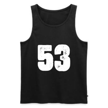 53 Numéro maillot - Débardeur bio Premium Homme - noir - Devant - AI Model Male 178 light (178cm)