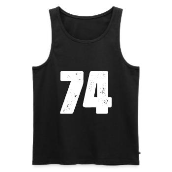 74 Number jersey - Men's Premium Organic Tank Top - black - Front - Michal (187cm)