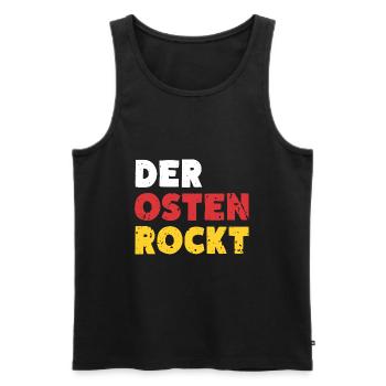 Der Osten Rockt Ossi Ostdeutschland - Männer Premium Bio Tank Top - Schwarz - Vorne - Michal (187cm)