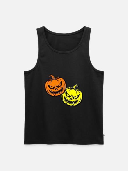 Halloween Creepy Pumpkin Face - Men's Premium Organic Tank Top - black