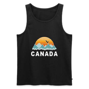 Canada vacances millésime nature et nature - Débardeur bio Premium Homme - noir - Devant - Michal (187cm)