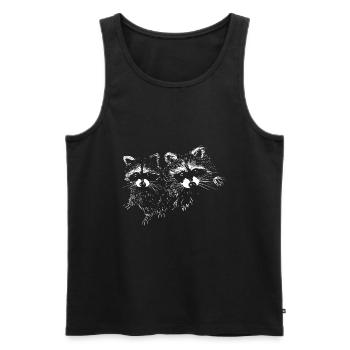 Raccoons - Männer Premium Bio Tank Top - Schwarz - Vorne - AI Model Male 178 light (178cm)