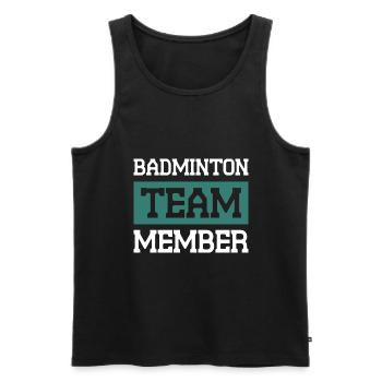 Badminton Team - Männer Premium Bio Tank Top - Schwarz - Vorne - AI Model Male 178 light (178cm)