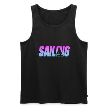 sailing - Männer Premium Bio Tank Top - Schwarz - Vorne - AI Model Male 178 light (178cm)