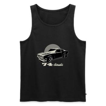 74 Klassisches Muscle-Car-Auto - Männer Premium Bio Tank Top - Schwarz - Vorne - Michal (187cm)