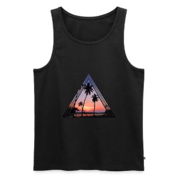 Palm trees in the sunset - Men's Premium Organic Tank Top - black - Front - Michal (187cm)