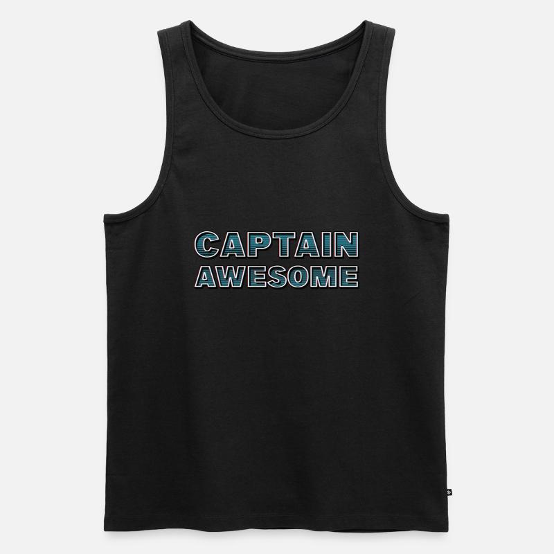 CAPTAIN AWESOME - Männer Premium Bio Tank Top - Schwarz