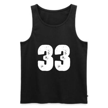 33 Zahl Trikot - Männer Premium Bio Tank Top - Schwarz - Vorne - AI Model Male 178 light (178cm)