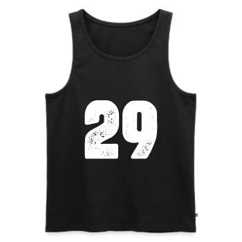 29 Zahl Trikot - Männer Premium Bio Tank Top - Schwarz - Vorne - Michal (187cm)