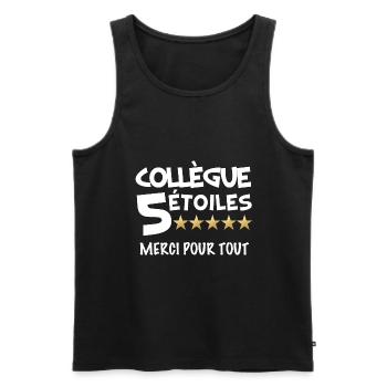 Collègue De Luxe Cadeau Départ Homme Ou Femme - Débardeur bio Premium Homme - noir - Devant - Michal (187cm)