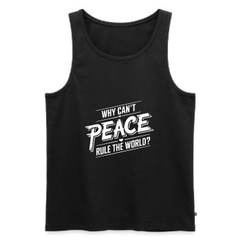 Why not peace for all - we need love - Men's Premium Organic Tank Top - black - Front - AI Model Male 178 light (178cm)