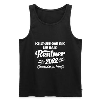Rentner 2022 Countdown läuft Rente 2022 Ruhestand - Männer Premium Bio Tank Top - Schwarz - Vorne - Michal (187cm)