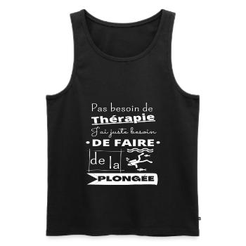 T shirt plongée ma thérapie plongée humour cadeau - Débardeur bio Premium Homme - noir - Devant - Michal (187cm)