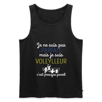 T shirt volley ball humour volley ball cadeau - Débardeur bio Premium Homme - noir - Devant - Michal (187cm)