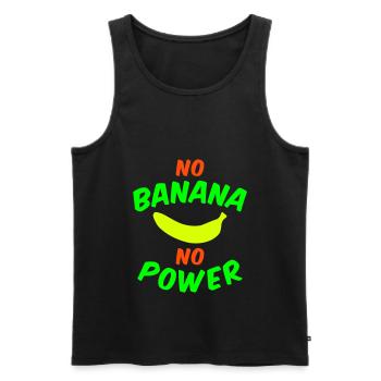 Pas de banane pas de puissance (banane) - Débardeur bio Premium Homme - noir - Devant - Michal (187cm)