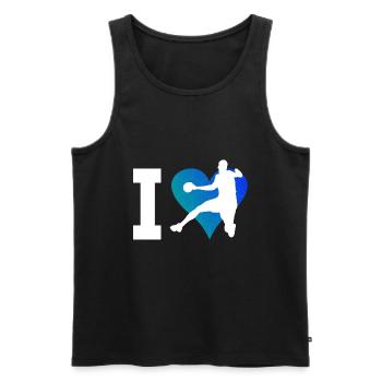 Joueurs de handball Joueurs de handball Jeux de handball - Débardeur bio Premium Homme - noir - Devant - Michal (187cm)