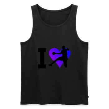 Handball Handball Handball Femmes Hommes - Débardeur bio Premium Homme - noir - Devant - Michal (187cm)