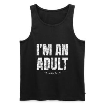 Je suis un adulte techniquement 18e anniversaire - Débardeur bio Premium Homme - noir - Devant - Michal (187cm)