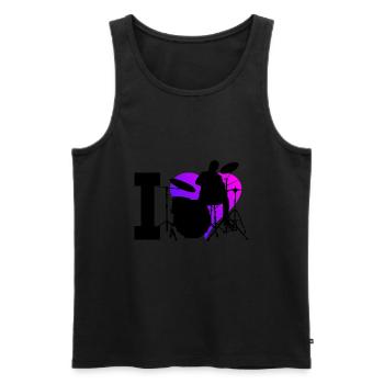 Schlagzeugspieler Batterie Kit Batteur Schlagzeuger - Débardeur bio Premium Homme - noir - Devant - Michal (187cm)
