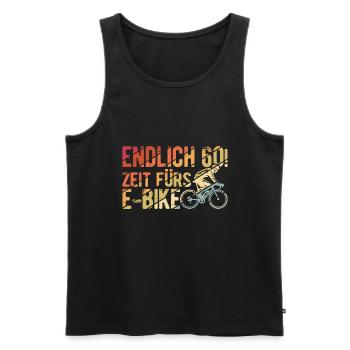 Endlich 60 Zeit fürs E-Bike - Fahrradtour Party Ra - Männer Premium Bio Tank Top - Schwarz - Vorne - AI Model Male 178 light (178cm)