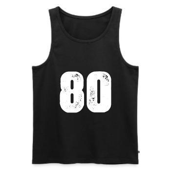 Maillot 80 numéro - Débardeur bio Premium Homme - noir - Devant - Michal (187cm)
