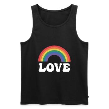 Rainbow Love - Men's Premium Organic Tank Top - black - Front - Michal (187cm)