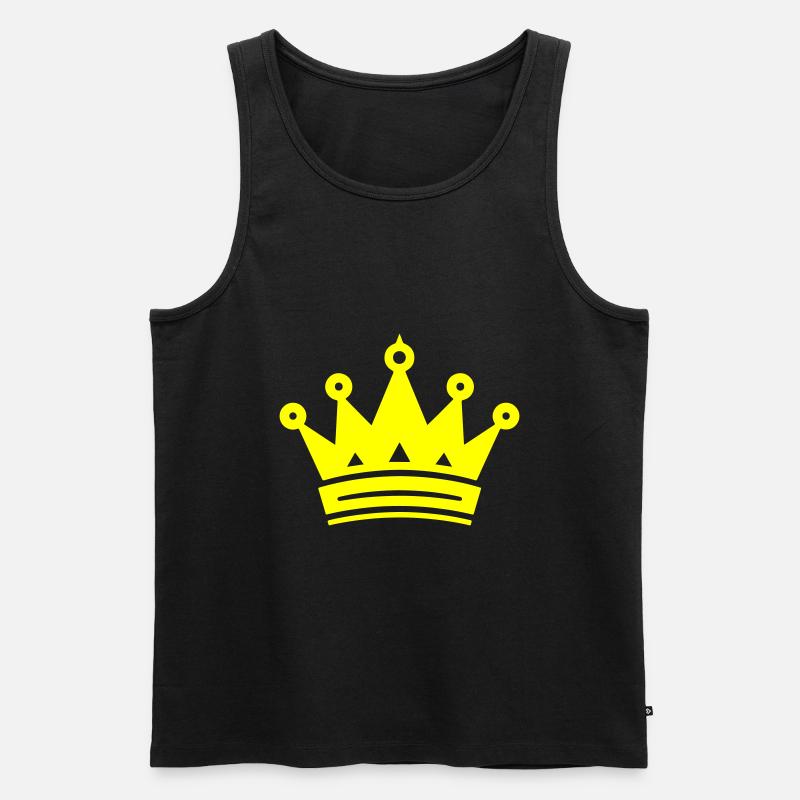 Krone Symbol - Männer Premium Bio Tank Top - Schwarz