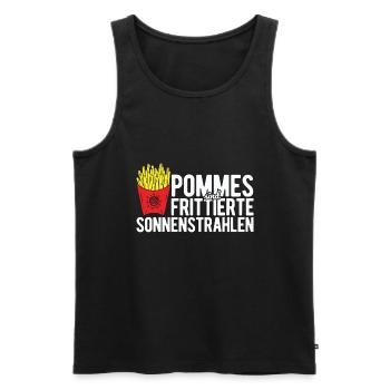 Pommes Frites Pommes Liebhaber Pommes Fritten Spru - Männer Premium Bio Tank Top - Schwarz - Vorne - Michal (187cm)