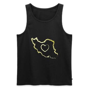 Iran Country Heart Love Persian - Men's Premium Organic Tank Top - black - Front - AI Model Male 178 light (178cm)