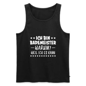 Bademeister Beruf Lustiger Spruch Freibad Geschenk - Männer Premium Bio Tank Top - Schwarz - Vorne - AI Model Male 178 light (178cm)