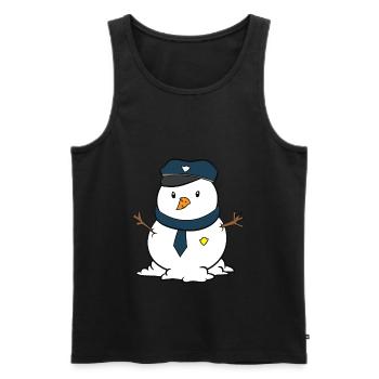 Weihnachtsschneemann Weihnachten Polizei Kinder - Männer Premium Bio Tank Top - Schwarz - Vorne - Michal (187cm)