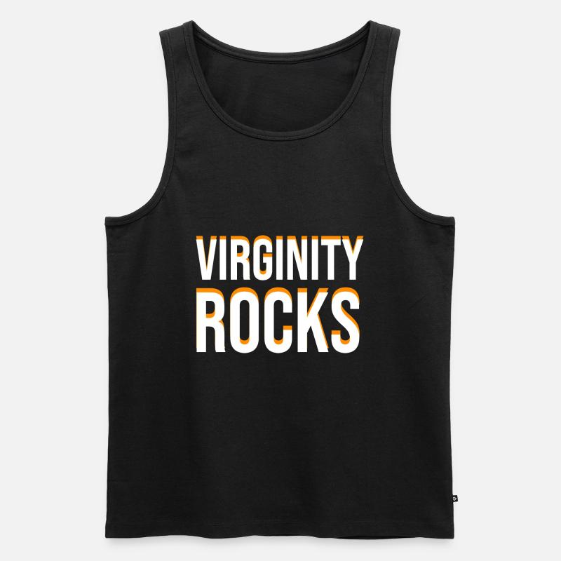 virginity rocks - Männer Premium Bio Tank Top - Schwarz